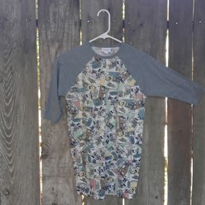 LuLARoe disney baseball tee Mickey and Minnie